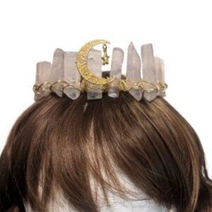 Rose Quartz Moon Goddess Crown
